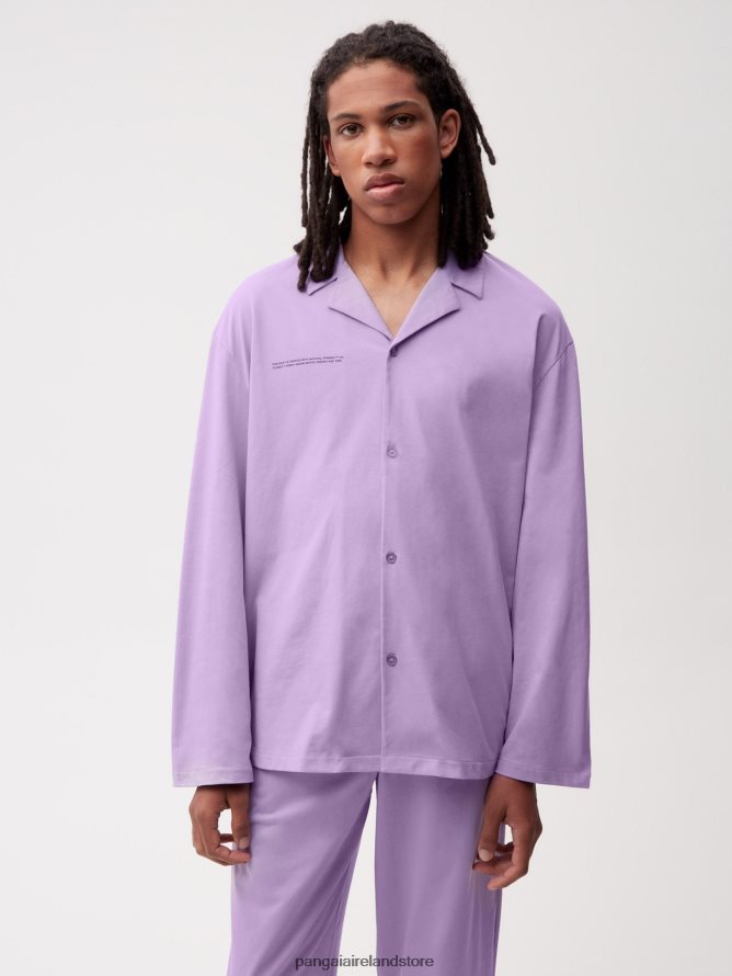 Women Pangaia Clothes Organic Cotton Pajama Shirt TT8Z42435 Orchid Purple