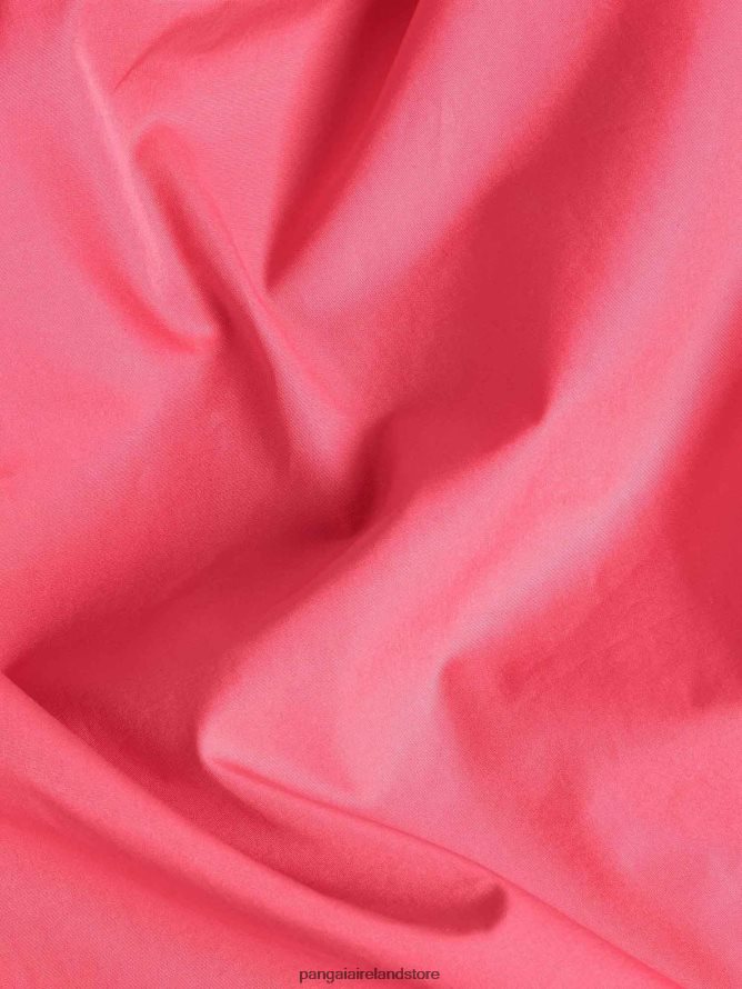 Women Pangaia Clothes Organic Cotton Poplin Short Sleeve Shirt TT8Z42402 Lotus Pink