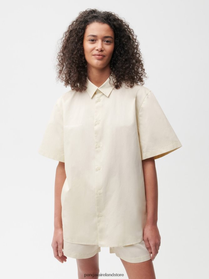 Women Pangaia Clothes Pineapple Collared Short Sleeve Shirt TT8Z42394 Elderflower