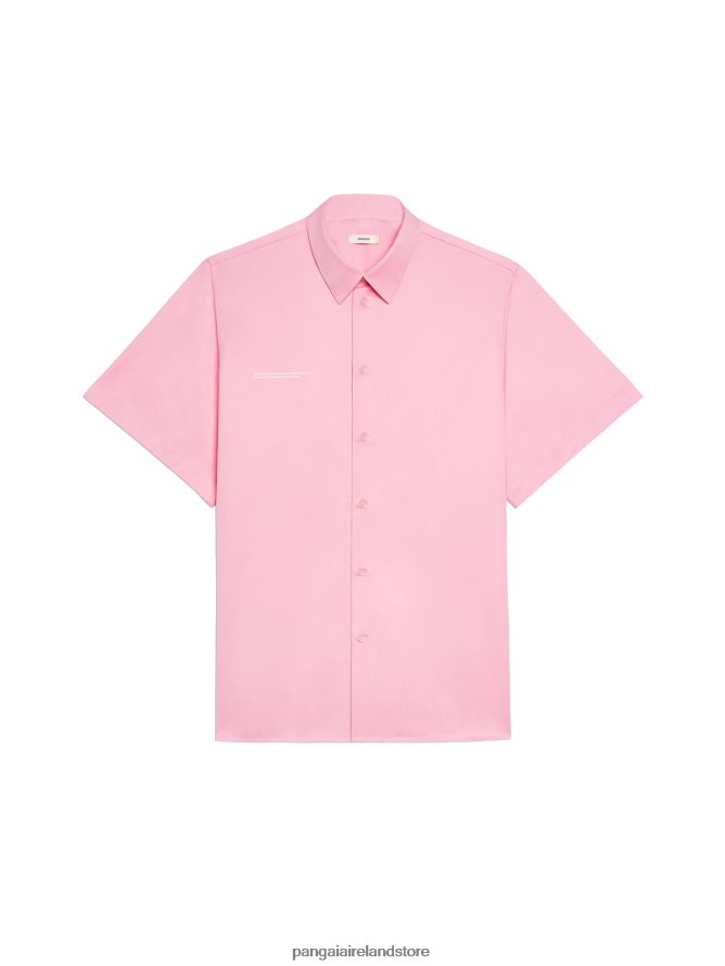 Women Pangaia Clothes Pineapple Collared Short Sleeve Shirt TT8Z42400 Sakura Pink