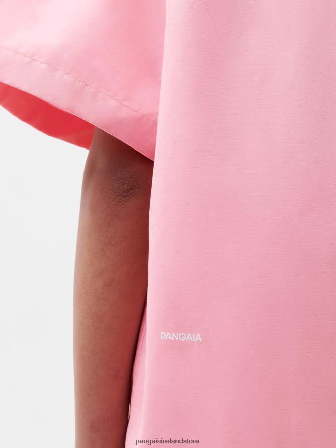 Women Pangaia Clothes Pineapple Collared Short Sleeve Shirt TT8Z42400 Sakura Pink