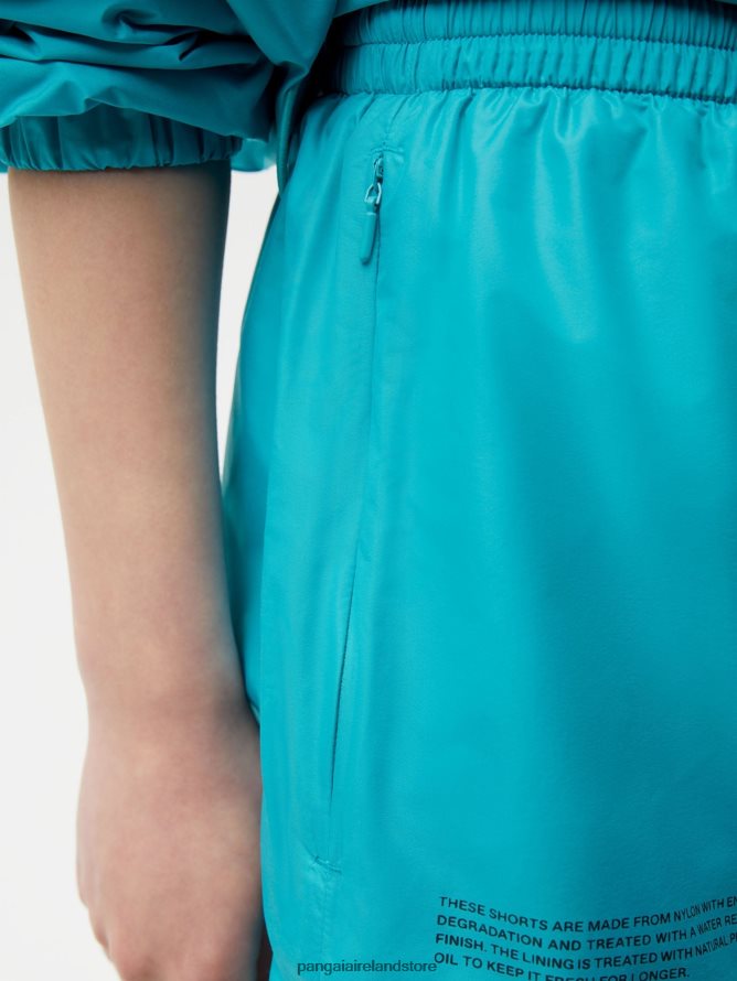 Women Pangaia Clothes Enhanced Degradation Nylon Shorts TT8Z42281 Peacock Blue