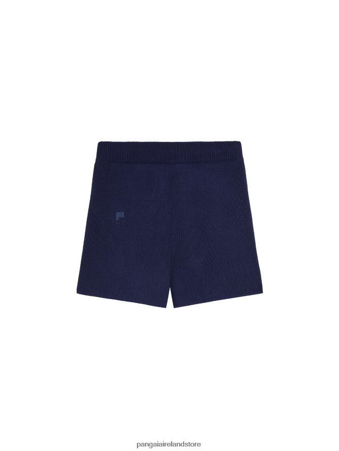Women Pangaia Clothes Knit Shorts TT8Z42241 Navy Blue