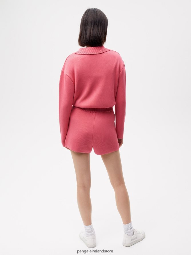Women Pangaia Clothes Knit Shorts TT8Z42278 Lotus Pink