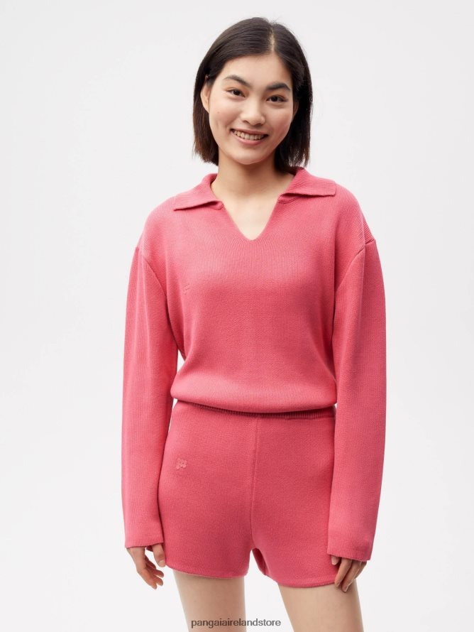 Women Pangaia Clothes Knit Shorts TT8Z42278 Lotus Pink