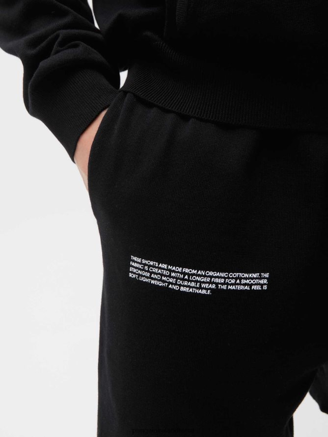 Women Pangaia Clothes Organic Cotton Knit Shorts TT8Z42226 Black