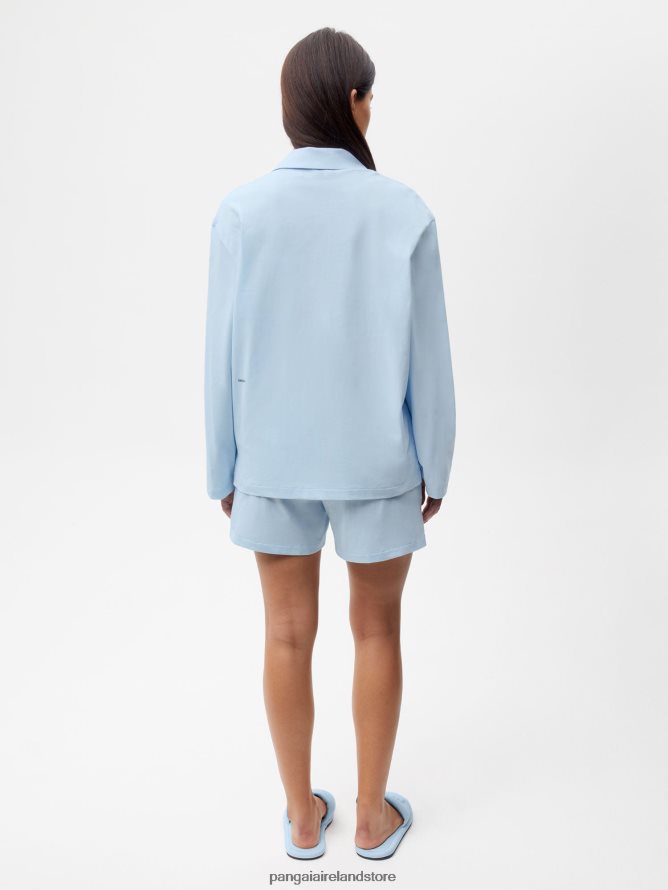 Women Pangaia Clothes Organic Cotton Pajama Loose Shorts TT8Z42436 Moonstone Blue