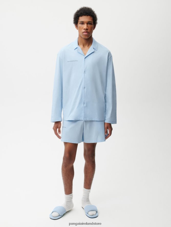 Women Pangaia Clothes Organic Cotton Pajama Loose Shorts TT8Z42436 Moonstone Blue