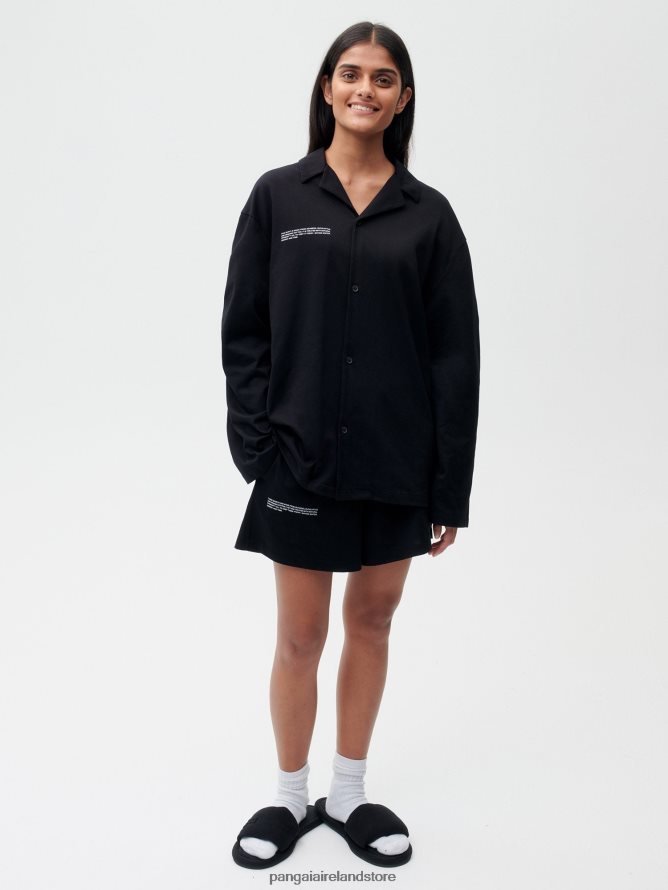 Women Pangaia Clothes Organic Cotton Pajama Loose Shorts With C-Fiber TT8Z42237 Black