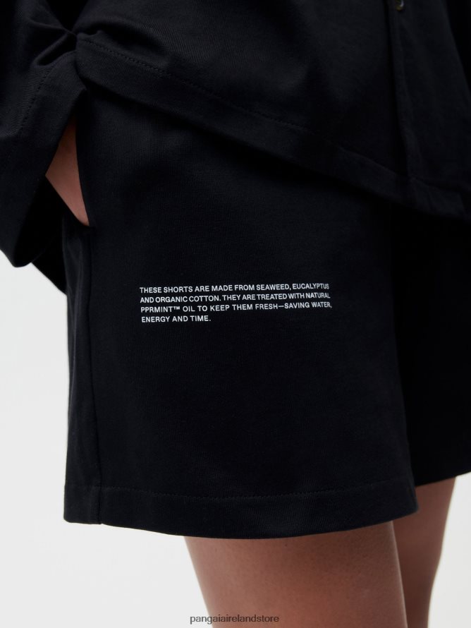 Women Pangaia Clothes Organic Cotton Pajama Loose Shorts With C-Fiber TT8Z42237 Black