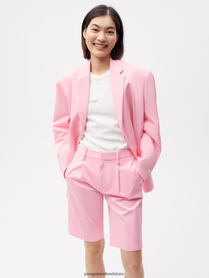 Women Pangaia Clothes Organic Cotton Tailored Shorts TT8Z42234 Sakura Pink