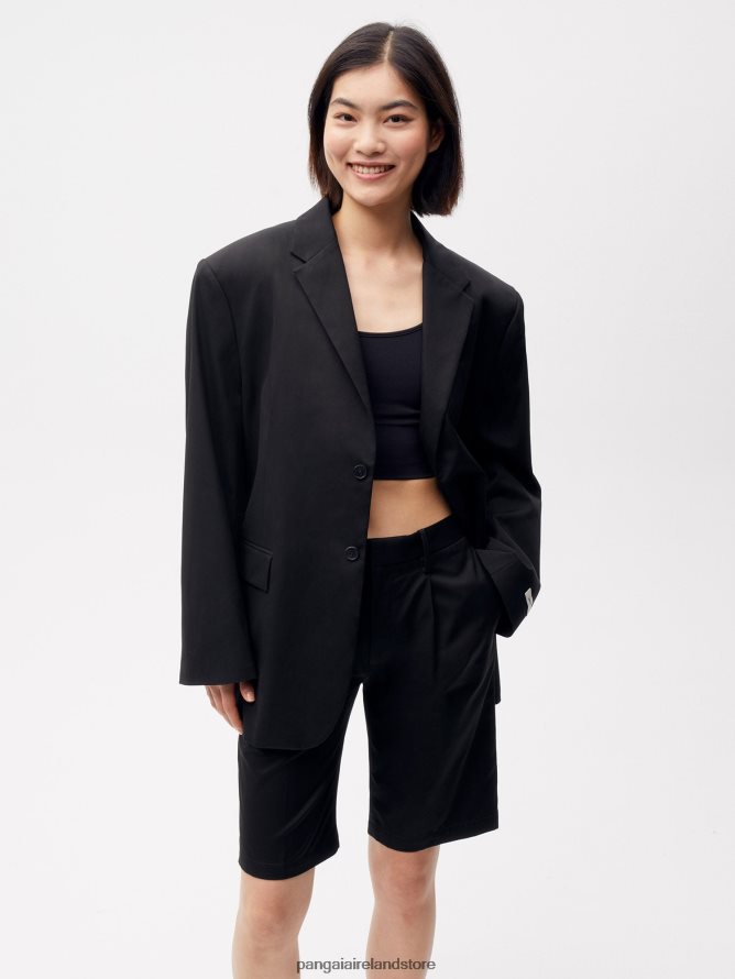 Women Pangaia Clothes Organic Cotton Tailored Shorts TT8Z42263 Black