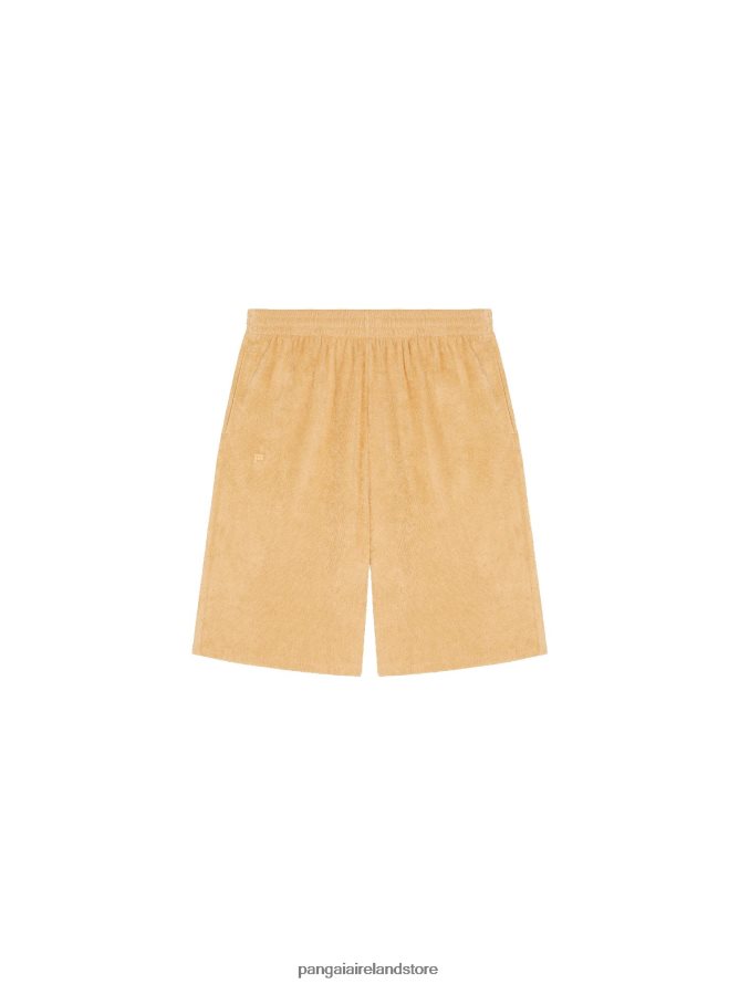Women Pangaia Clothes Towelling Long Shorts TT8Z42243 Dark Sand