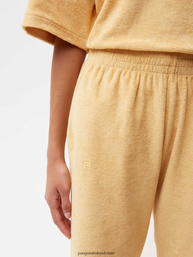 Women Pangaia Clothes Towelling Long Shorts TT8Z42243 Dark Sand