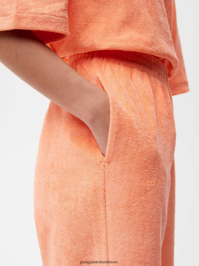 Women Pangaia Clothes Towelling Long Shorts TT8Z42277 Peach Perfect