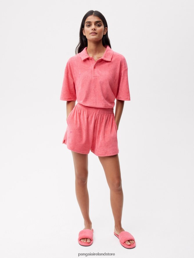 Women Pangaia Clothes Towelling Shorts TT8Z42244 Lotus Pink