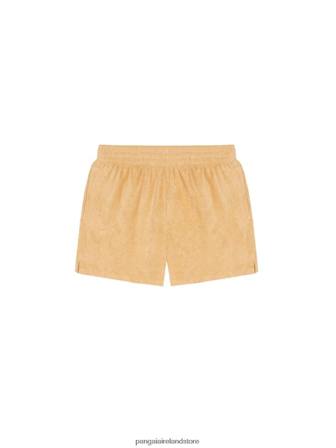 Women Pangaia Clothes Towelling Shorts TT8Z42282 Dark Sand