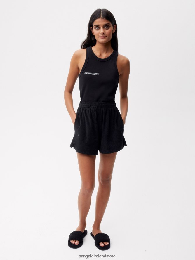 Women Pangaia Clothes Towelling Shorts TT8Z42284 Black