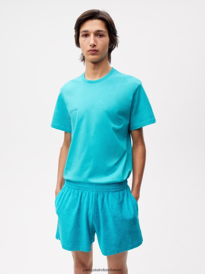 Women Pangaia Clothes Towelling Shorts TT8Z42288 Peacock Blue