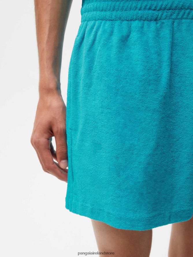 Women Pangaia Clothes Towelling Shorts TT8Z42288 Peacock Blue