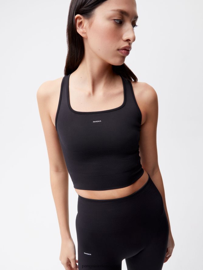 Women Pangaia Clothes Motion Ribbed Tank Top TT8Z42128 Black