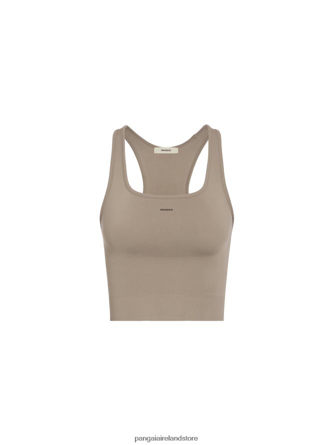 Women Pangaia Clothes Motion Ribbed Tank Top TT8Z42179 Taupe