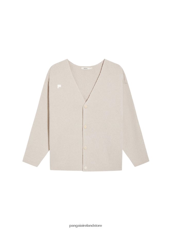 Women Pangaia Clothes Recycled Cashmere Cardigan TT8Z42103 Oatmeal