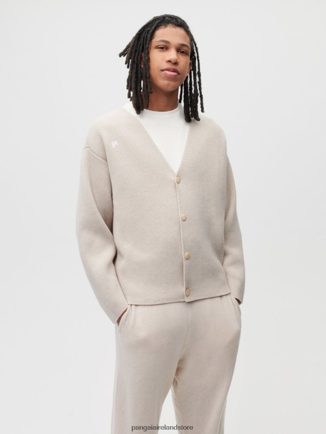 Women Pangaia Clothes Recycled Cashmere Cardigan TT8Z42103 Oatmeal