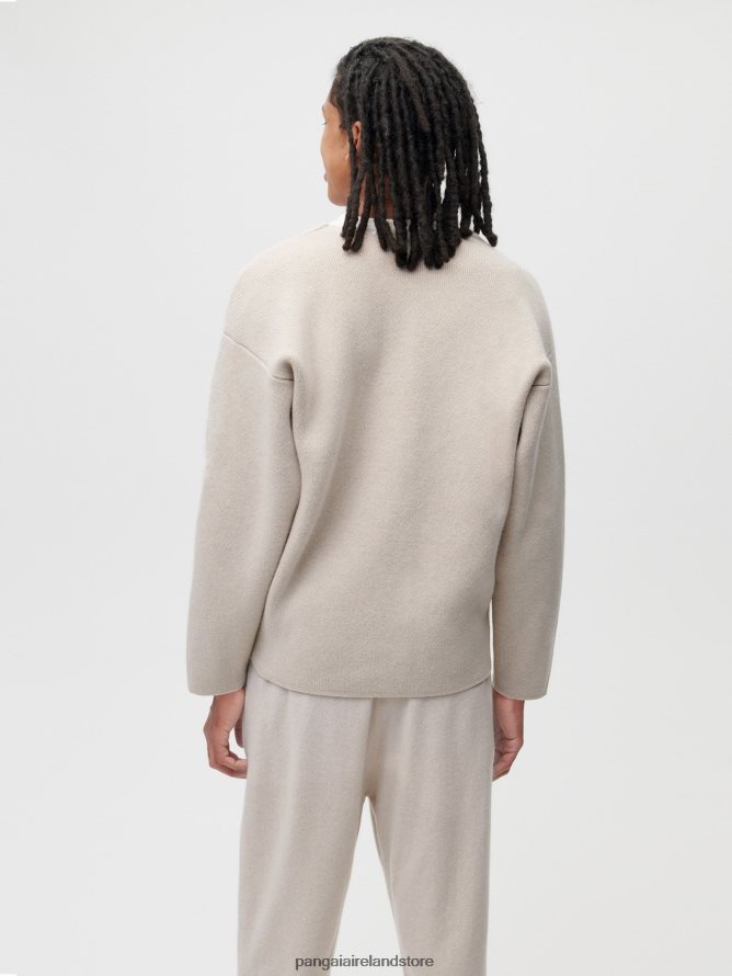 Women Pangaia Clothes Recycled Cashmere Cardigan TT8Z42103 Oatmeal