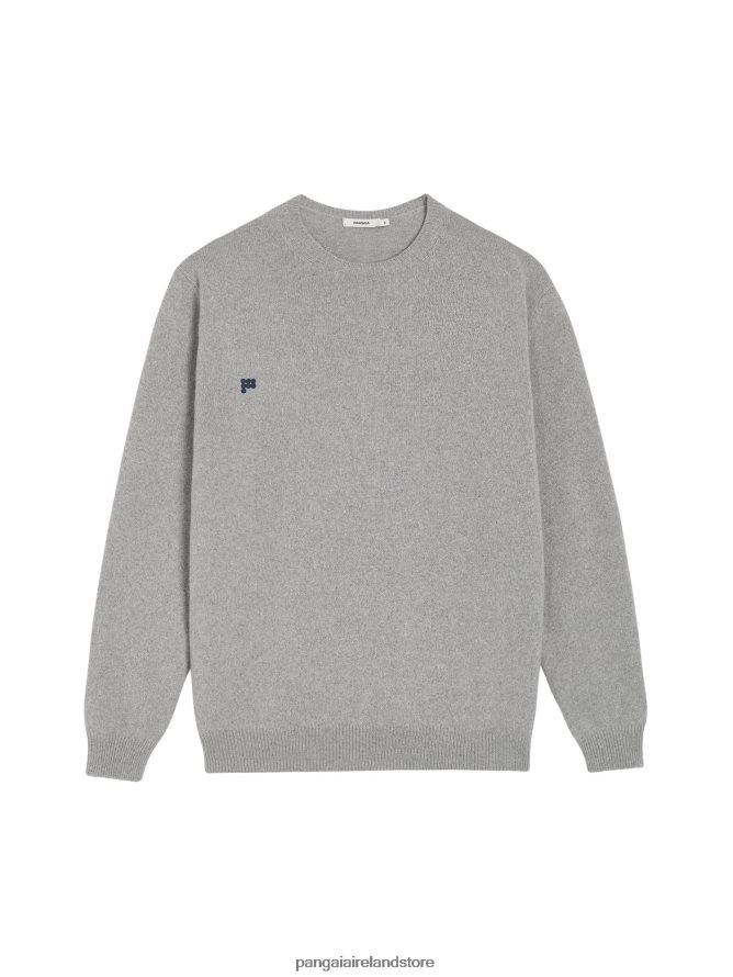 Women Pangaia Clothes Recycled Cashmere Crewneck Sweatshirt TT8Z42113 Pale Grey Melange