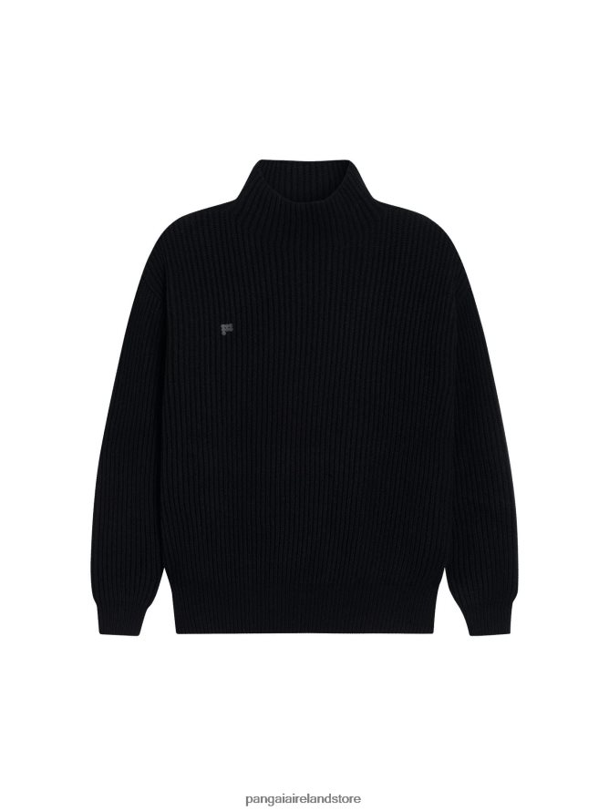 Women Pangaia Clothes Recycled Cashmere Funnel - Neck Sweater TT8Z42101 Black