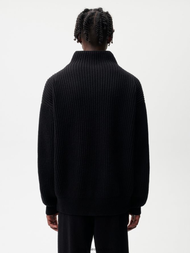 Women Pangaia Clothes Recycled Cashmere Funnel - Neck Sweater TT8Z42101 Black