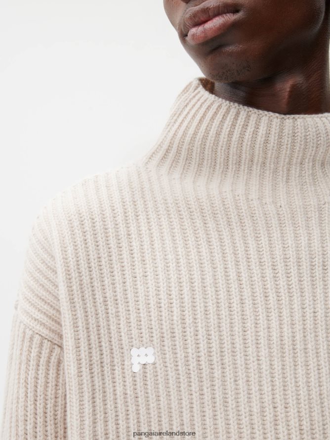 Women Pangaia Clothes Recycled Cashmere Funnel - Neck Sweater TT8Z4285 Oatmeal