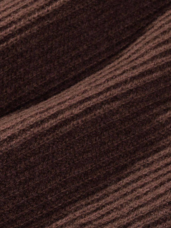 Women Pangaia Clothes Recycled Cashmere Half Zip Sweater TT8Z42114 Chestnut Brown