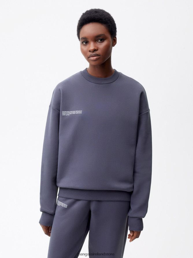Women Pangaia Clothes Signature Sweatshirt TT8Z42105 Slate Blue