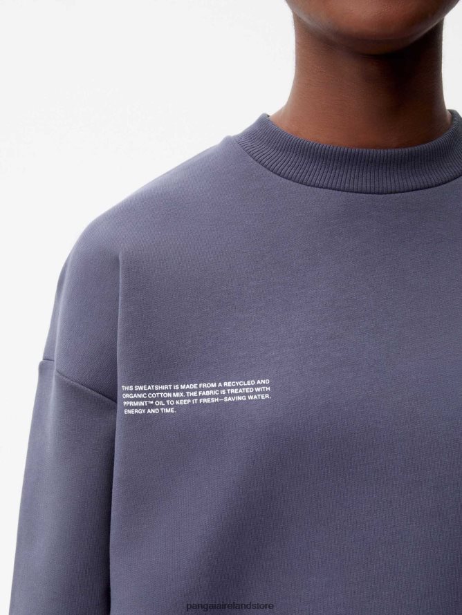 Women Pangaia Clothes Signature Sweatshirt TT8Z42105 Slate Blue