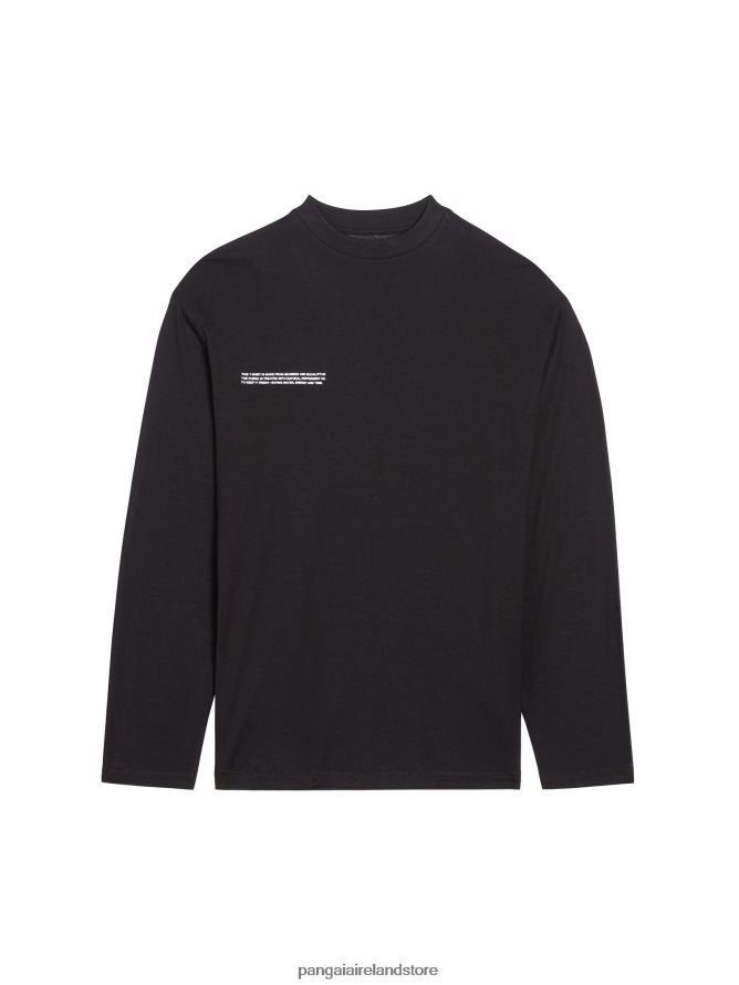 Women Pangaia Clothes C - Fiber Pure Long Sleeve T-Shirt TT8Z42151 Black