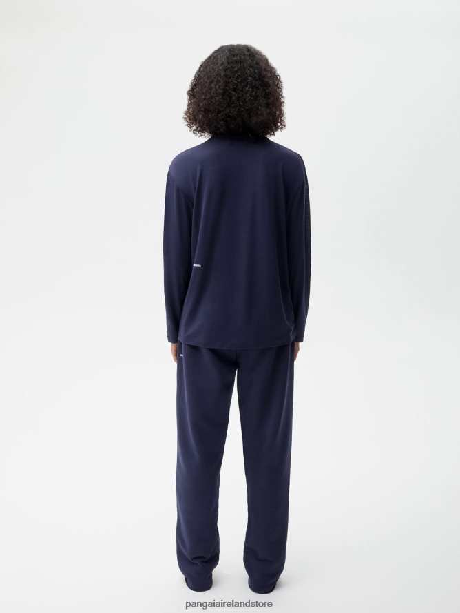 Women Pangaia Clothes C - Fiber Pure Long Sleeve T-Shirt TT8Z42197 Navy Blue