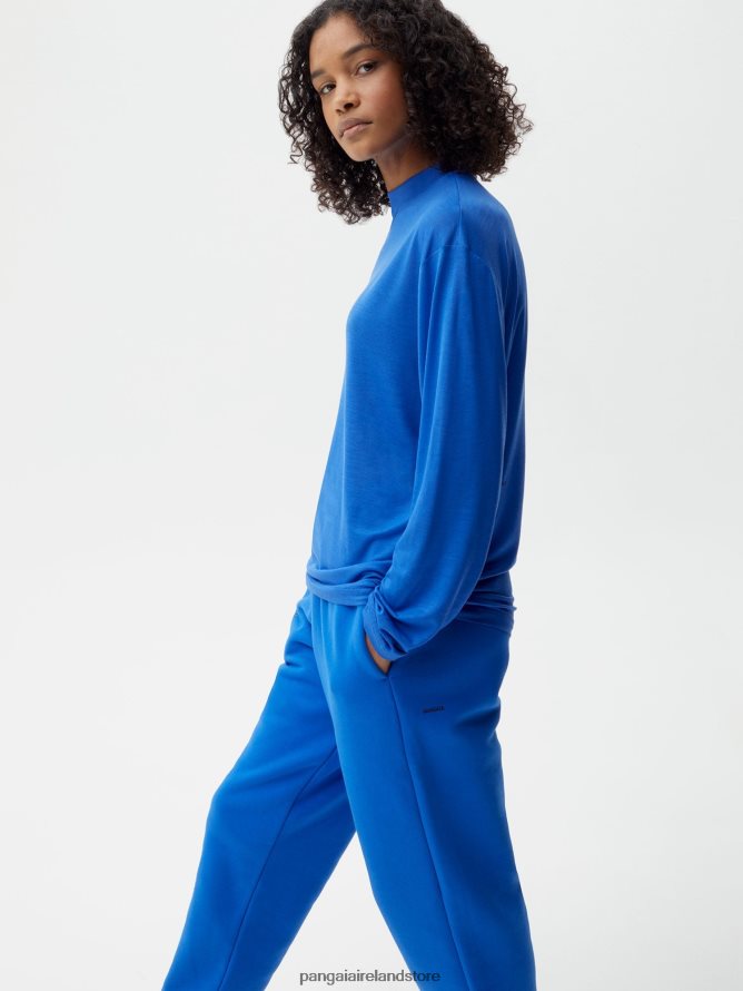 Women Pangaia Clothes C - Fiber Pure Long Sleeve T-Shirt TT8Z42203 Cobalt Blue