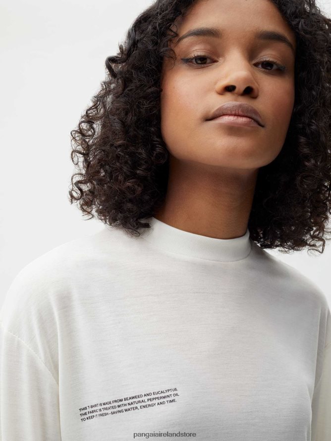 Women Pangaia Clothes C - Fiber Pure Long Sleeve T-Shirt TT8Z42204 Off-White