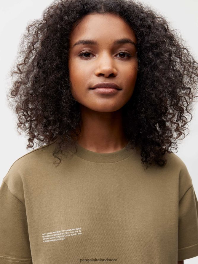 Women Pangaia Clothes In Conversion Cotton 365 T-Shirt TT8Z42210 Carbon Brown