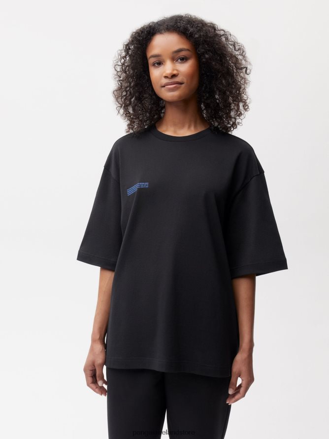 Women Pangaia Clothes In Conversion Cotton Boxy T-Shirt TT8Z42129 Black