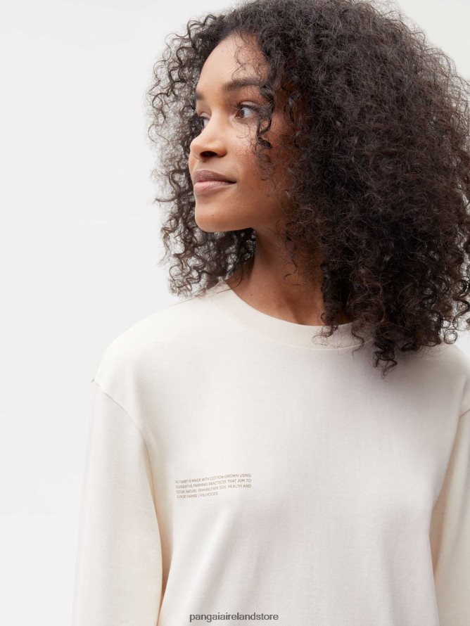 Women Pangaia Clothes In Conversion Cotton Long Sleeve T-Shirt TT8Z42130 Cotton White