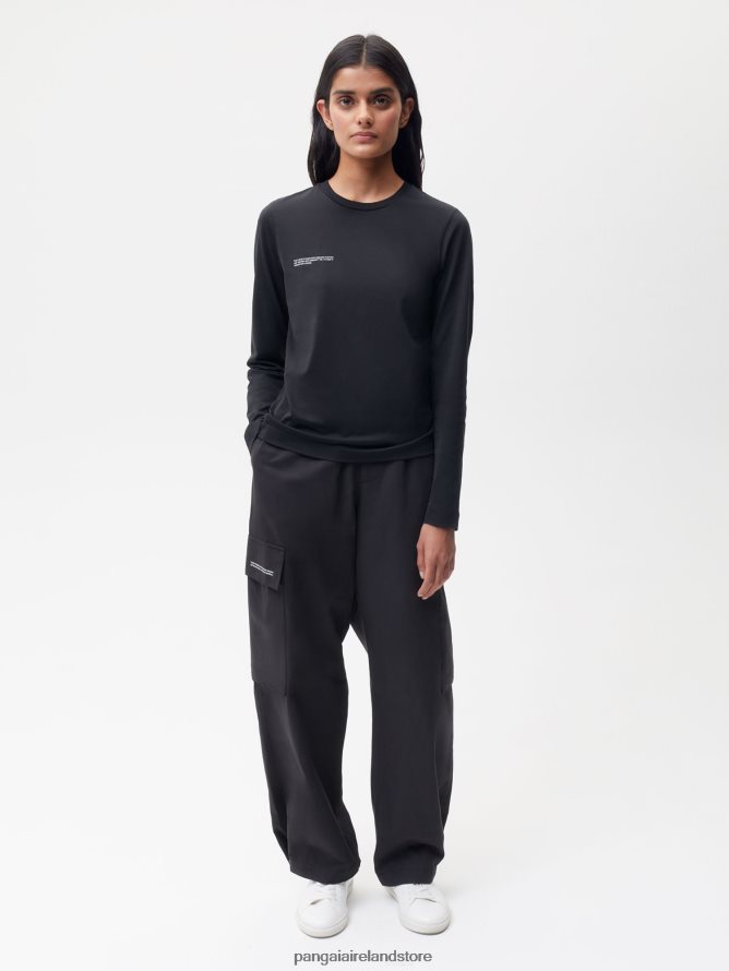 Women Pangaia Clothes Lightweight Organic Cotton T-Shirt TT8Z42126 Black