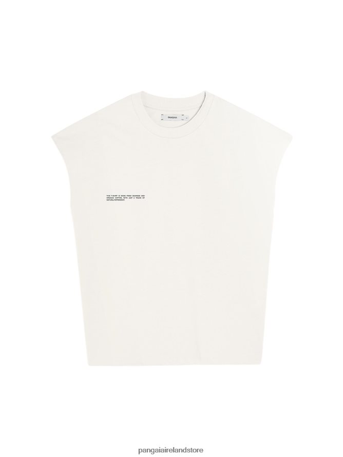 Women Pangaia Clothes Organic Cotton Cropped Shoulder T-Shirt With C-Fiber Core TT8Z42165 Off-White