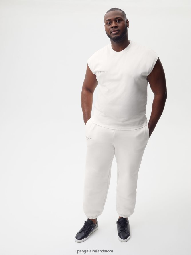 Women Pangaia Clothes Organic Cotton Cropped Shoulder T-Shirt With C-Fiber Core TT8Z42165 Off-White