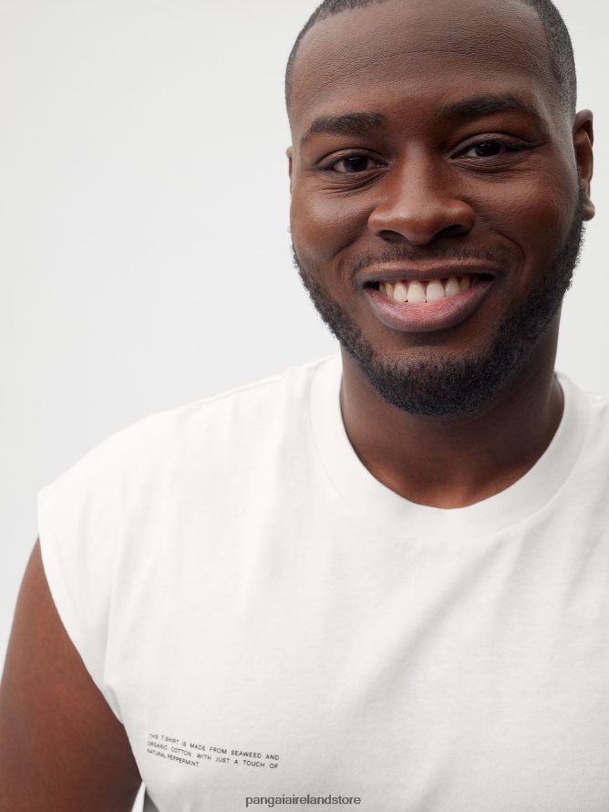 Women Pangaia Clothes Organic Cotton Cropped Shoulder T-Shirt With C-Fiber Core TT8Z42165 Off-White