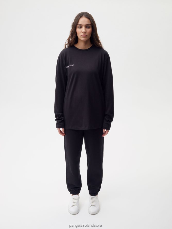 Women Pangaia Clothes Organic Cotton Long Sleeve T-Shirt With C-Fiber TT8Z42178 Black