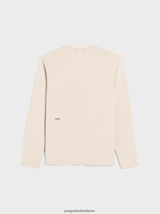 Women Pangaia Clothes Organic Cotton Long Sleeve T-Shirt With C-Fiber TT8Z42187 Sand