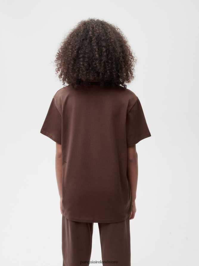 Women Pangaia Clothes Organic Cotton T-Shirt With C-Fiber Aw22 TT8Z42134 Chestnut Brown